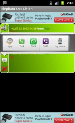 Screenshot of the application Elephant SMS Listen - #2