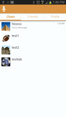 Screenshot of the application VoMessenger - #2
