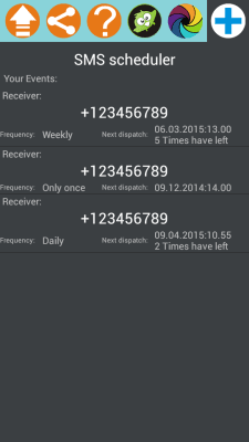 Screenshot of the application SMS scheduler - #3