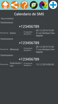 Screenshot of the application SMS scheduler - #7