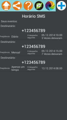 Screenshot of the application SMS scheduler - #10