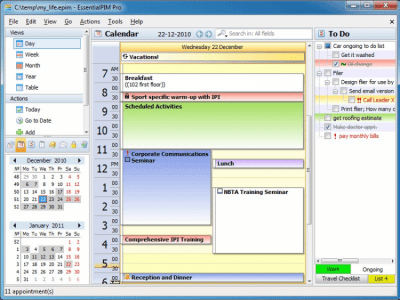 Screenshot of the application EssentialPIM Pro Network - #2