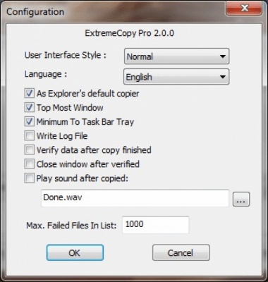 Screenshot of the application ExtremeCopy - #4