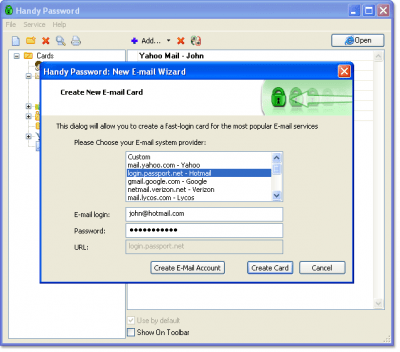 Screenshot of the application Handy Password USB Edition - #1