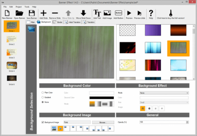 Screenshot of the application Banner Effect - #3