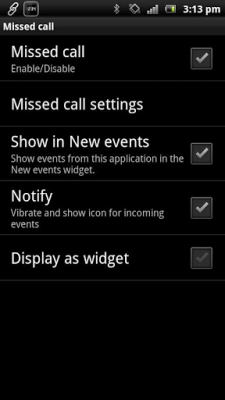 Screenshot of the application Unreceived Smart Extras call - #3