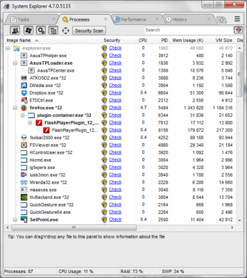Screenshot of the application System Explorer - #3