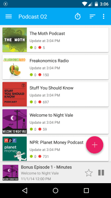 Screenshot of the application Podcast O2 - #1