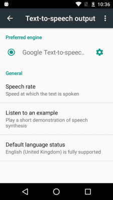 Screenshot of the application Google Speech Synthesizer - #1