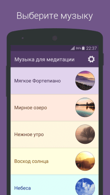 Screenshot of the application Music for meditation - #1