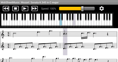 Screenshot of the application Midi Sheet Music - #2