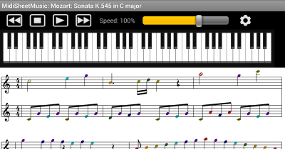 Screenshot of the application Midi Sheet Music - #3