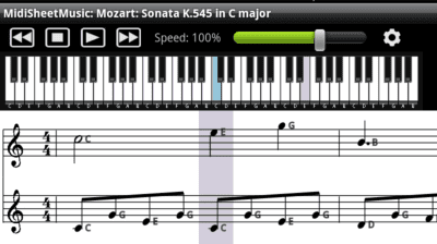 Screenshot of the application Midi Sheet Music - #5