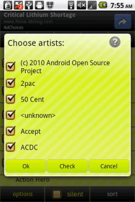 Screenshot of the application Mp3 Ringtones Picker - #5