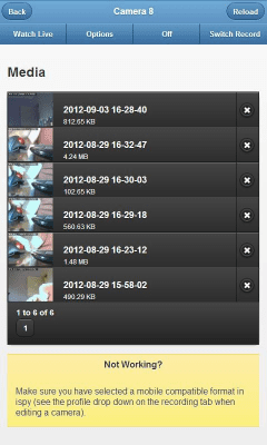 Screenshot of the application iSpyConnect - #3
