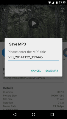 Screenshot of the application VidTrim - Video Trimmer - #6