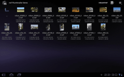 Screenshot of the application nef-Thumbnailer Demo - #1