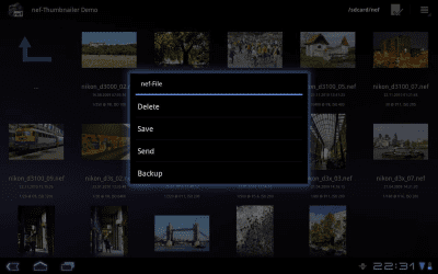 Screenshot of the application nef-Thumbnailer Demo - #3