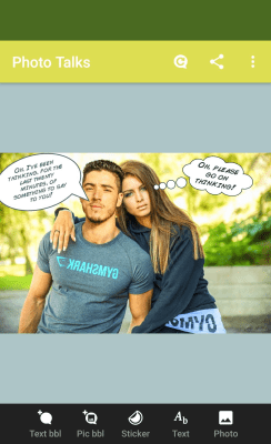 Screenshot of the application Photo talks: speech bubbles - #3