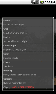 Screenshot of the application aPic Free Photo Editor - #3