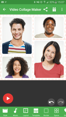 Screenshot of the application Video collage workshop - #6