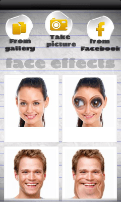 Screenshot of the application Funny Face Effects - #1