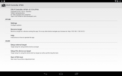 Screenshot of the application DSLR Controller AFMA - #4