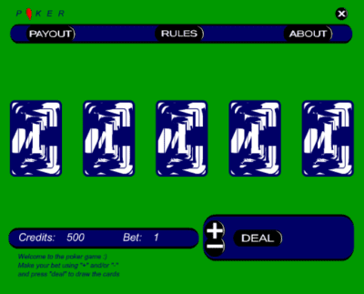 Screenshot of the application Poker - #1