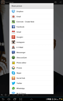 Screenshot of the application Face Changer - #9
