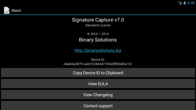Screenshot of the application Signature Capture - #4