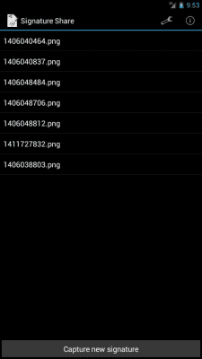 Screenshot of the application Signature Share - #1