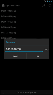 Screenshot of the application Signature Share - #3
