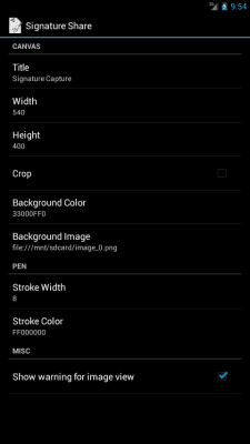 Screenshot of the application Signature Share - #4