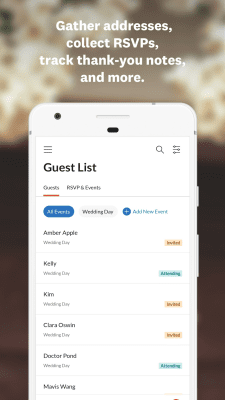 Screenshot of the application Wedding Planner - #7