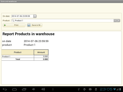 Screenshot of the application Warehouse store accounting - #12