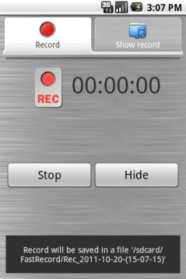 Screenshot of the application Fast recording - #2