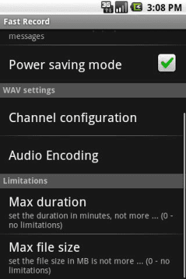 Screenshot of the application Fast recording - #4
