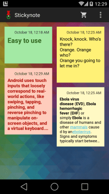 Screenshot of the application Stickynote Widget - #2