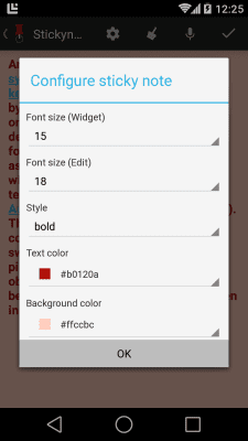 Screenshot of the application Stickynote Widget - #4