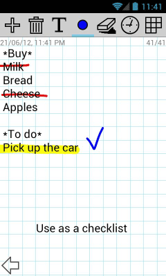 Screenshot of the application apMemo Lite - Quick Notes - #4