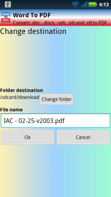 Screenshot of the application Word To PDF (DOC, DOCX) - #5