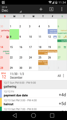 Screenshot of the application Calendar N - #4