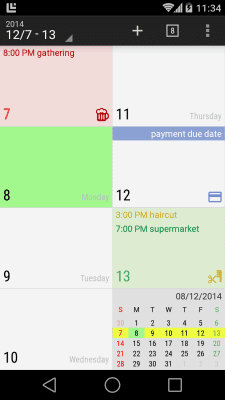 Screenshot of the application Calendar N - #6