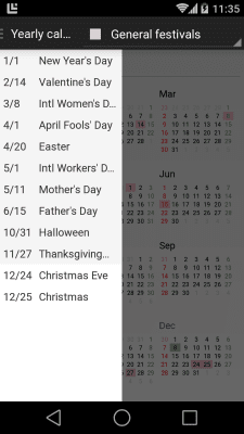 Screenshot of the application Calendar N - #7