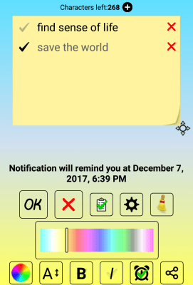Screenshot of the application Sticker widget - #2