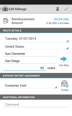 Screenshot of the application SAP Cloud for Travel & Expense - #7