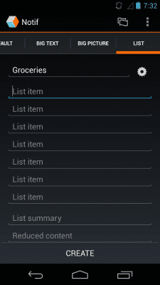 Screenshot of the application Notif - #3