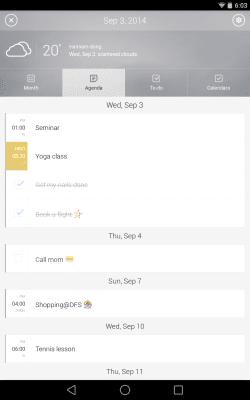 Screenshot of the application SolCalendar - Calendar / To do - #11