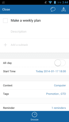 Screenshot of the application Doit.im for Android - #7