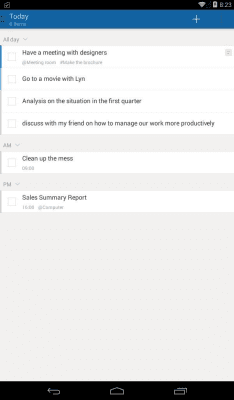 Screenshot of the application Doit.im for Android - #8